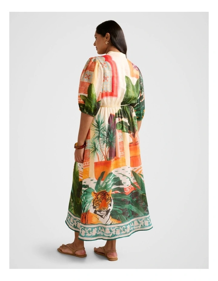 Arabella Printed Midi Dress in Multi image 2