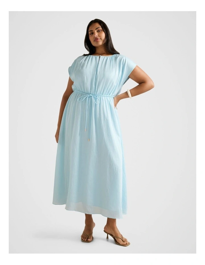 Kathleen Tie Midi Dress in Blue image 1