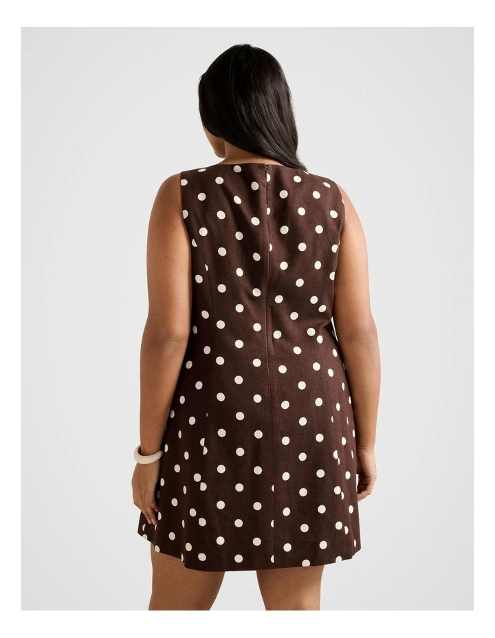 Kassie Boat Neck Mini Dress in Brown image 2