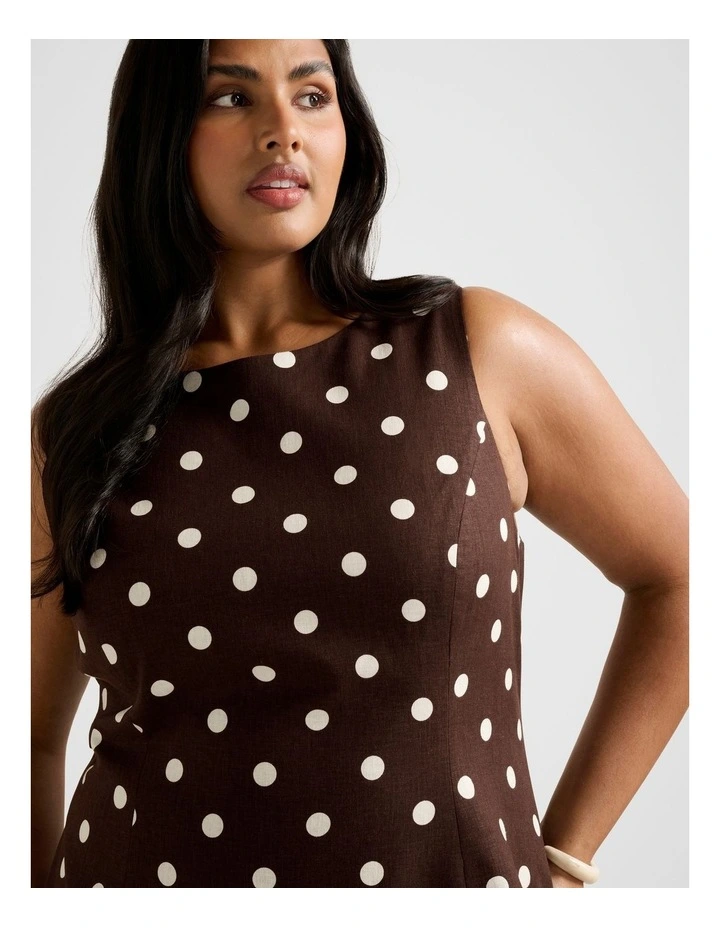 Kassie Boat Neck Mini Dress in Brown image 4