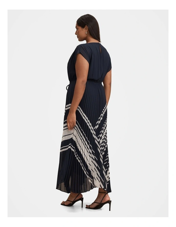 Addie Pleated Skirt Midi Dress in Multi image 2