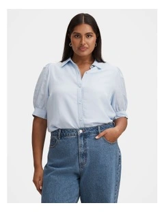 Finley Trim Detail Blouse in Blue