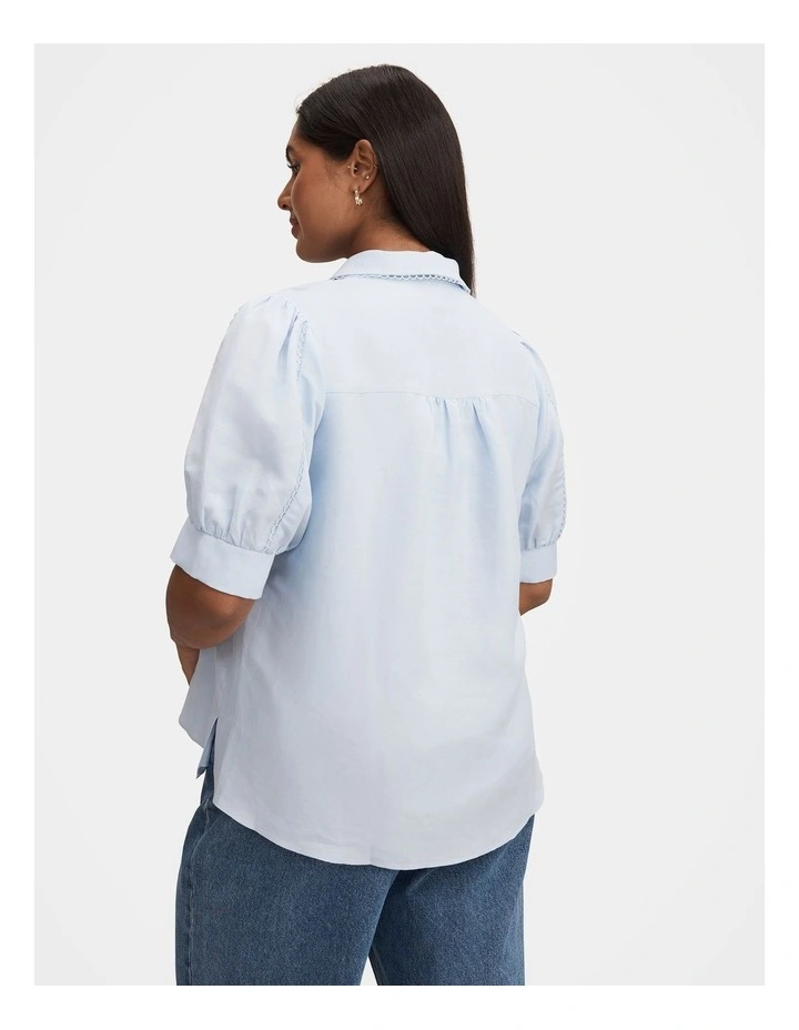 Finley Trim Detail Blouse in Blue image 2