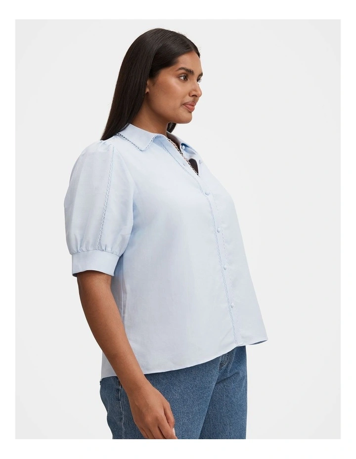 Finley Trim Detail Blouse in Blue image 3