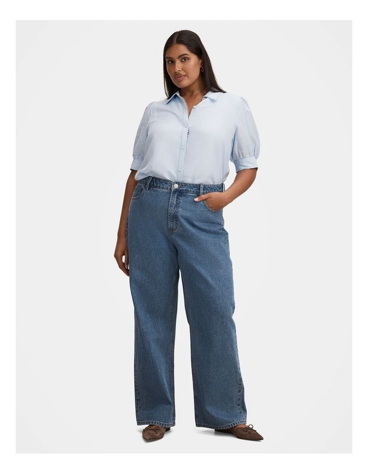 Finley Trim Detail Blouse in Blue image 5