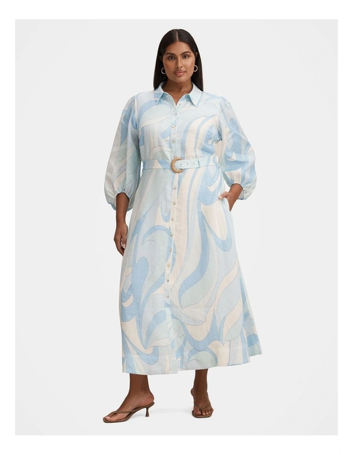 Fia Printed Shirt Dress in Multi image 1