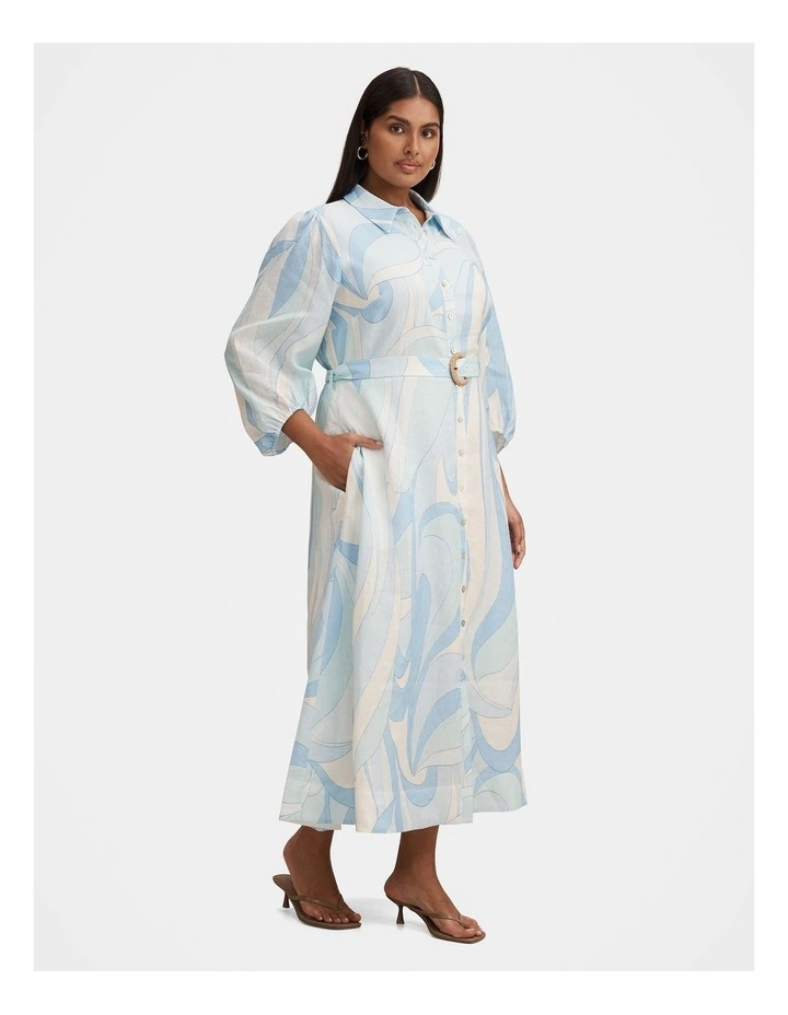 Fia Printed Shirt Dress in Multi image 3