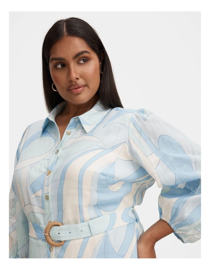 Fia Printed Shirt Dress in Multi image 4