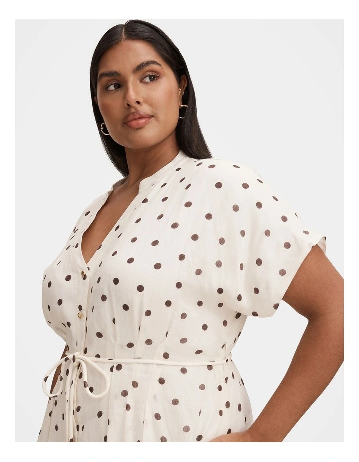 Jemma Shirt Midi Dress in Cream image 4
