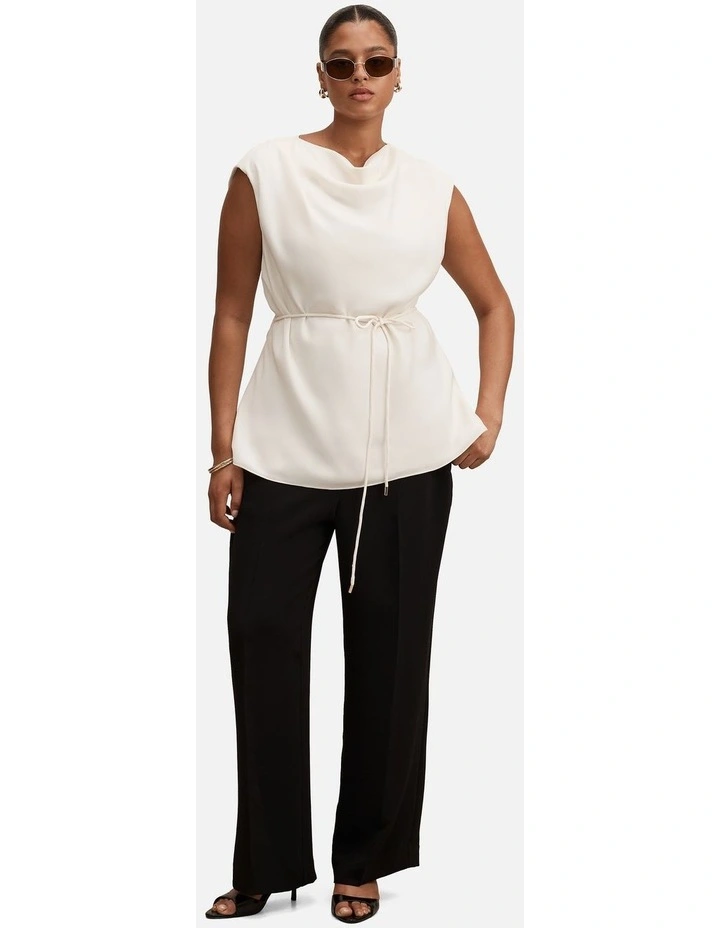 Marina Draped Tie Top in White image 5
