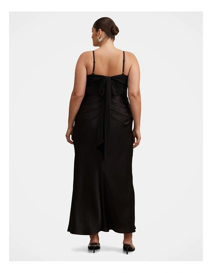 Claudia Strappy Corset Maxi Dress in Black image 2