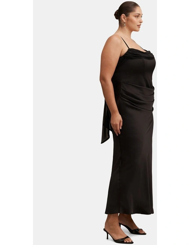 Claudia Strappy Corset Maxi Dress in Black image 3