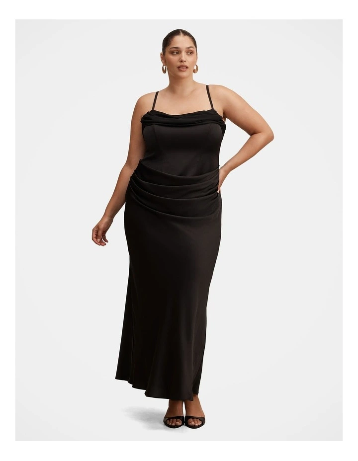 Claudia Strappy Corset Maxi Dress in Black image 5