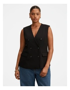 Myra Sleeveless Blazer in Black