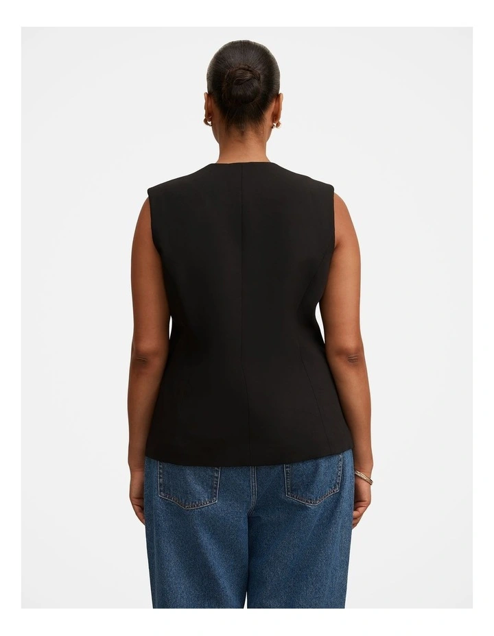 Myra Sleeveless Blazer in Black image 2