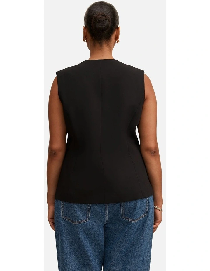 Myra Sleeveless Blazer in Black image 2