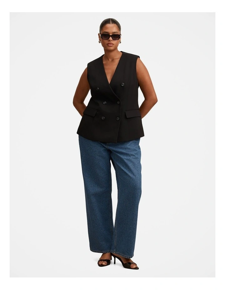 Myra Sleeveless Blazer in Black image 5