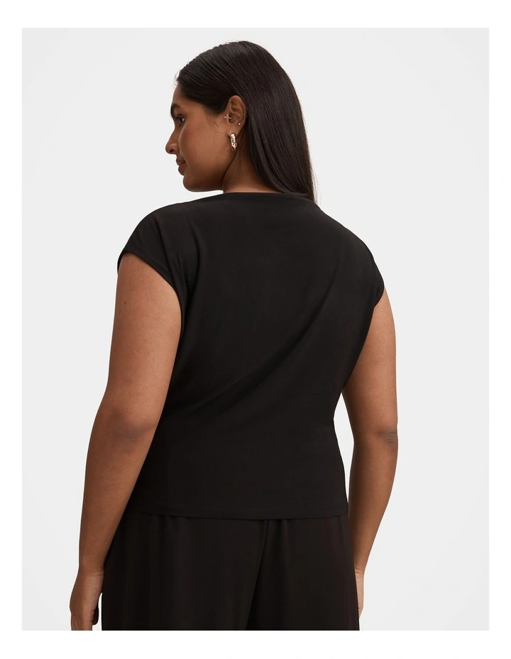 Jazelle Hardware Drape Top in Black image 2