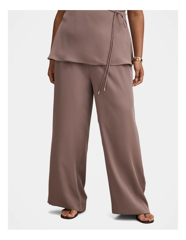 Nya Elastic Wide Leg Pants in Brown image 1