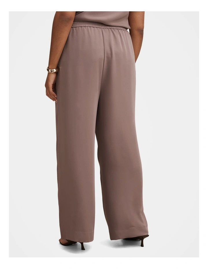 Nya Elastic Wide Leg Pants in Brown image 2