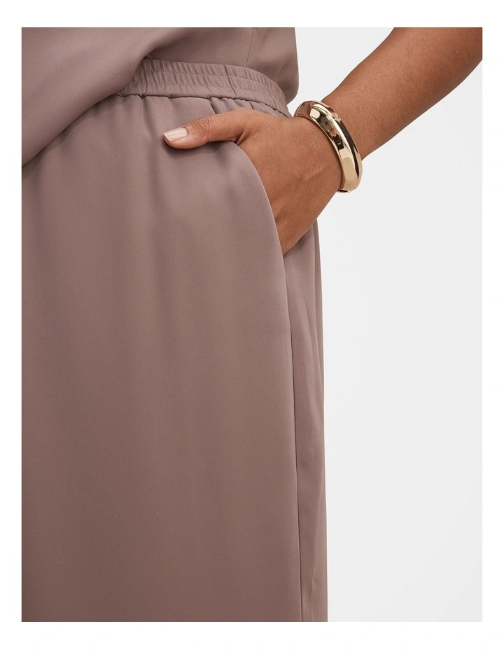 Nya Elastic Wide Leg Pants in Brown image 4