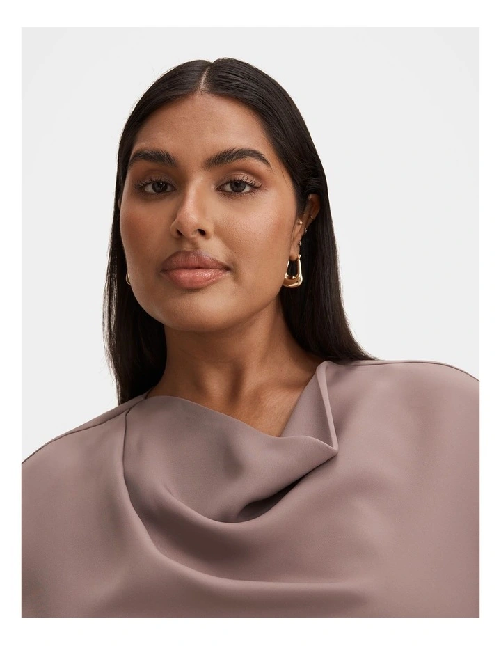 Marina Draped Tie Top in Brown image 4