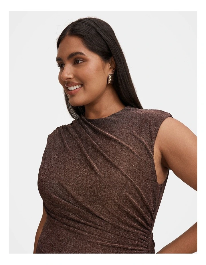 Kristy Metallic Maxi Dress in Brown image 4