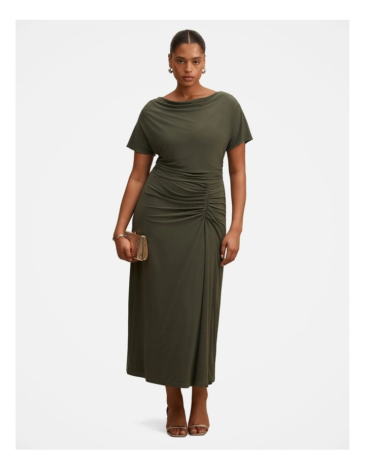 Tahnee Grown On Sleeves Maxi Dress in Green image 1