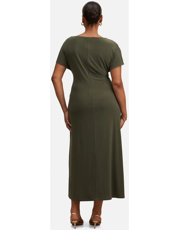 Tahnee Grown On Sleeves Maxi Dress in Green image 2