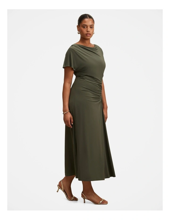 Tahnee Grown On Sleeves Maxi Dress in Green image 3