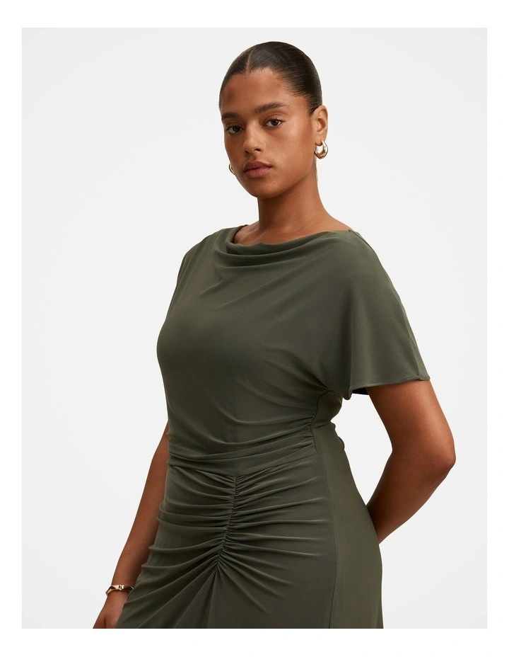 Tahnee Grown On Sleeves Maxi Dress in Green image 4