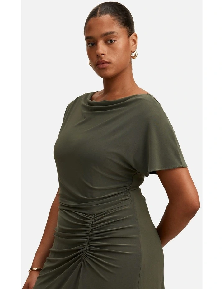 Tahnee Grown On Sleeves Maxi Dress in Green image 4