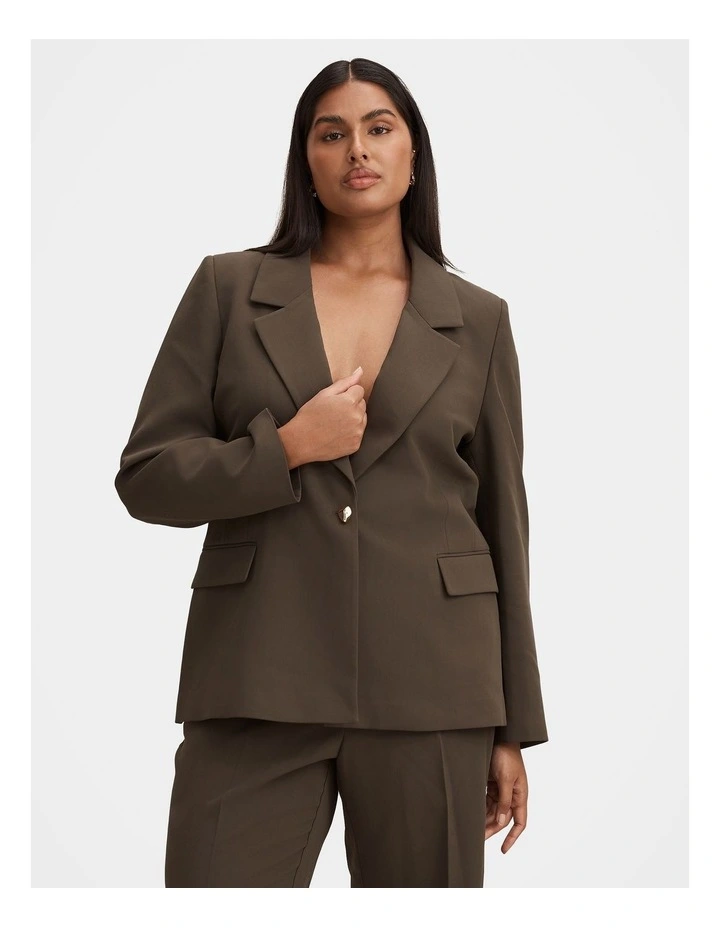 Victoria Single Breasted Blazer in Green image 1