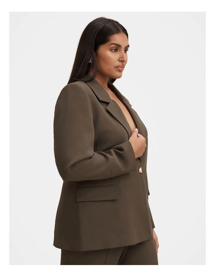 Victoria Single Breasted Blazer in Green image 3