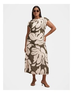 Allegra Mesh Midi Dress in Multi