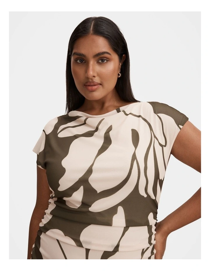 Allegra Mesh Midi Dress in Multi image 4