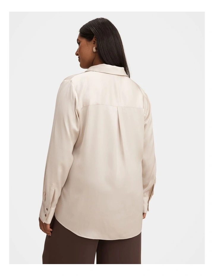 Coco Satin Shirt in Cream image 2