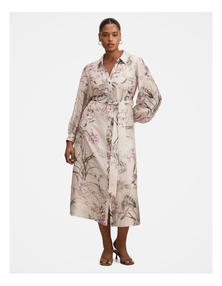 Hazel Shirt Midi Dress in Multi image 1
