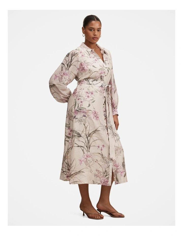 Hazel Shirt Midi Dress in Multi image 3