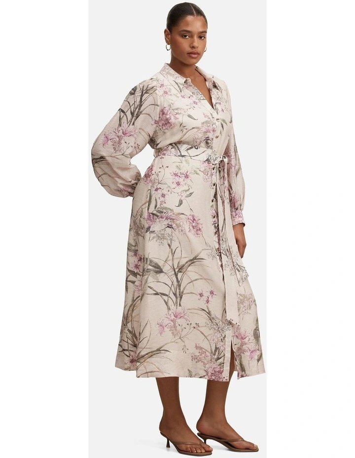 Hazel Shirt Midi Dress in Multi image 3