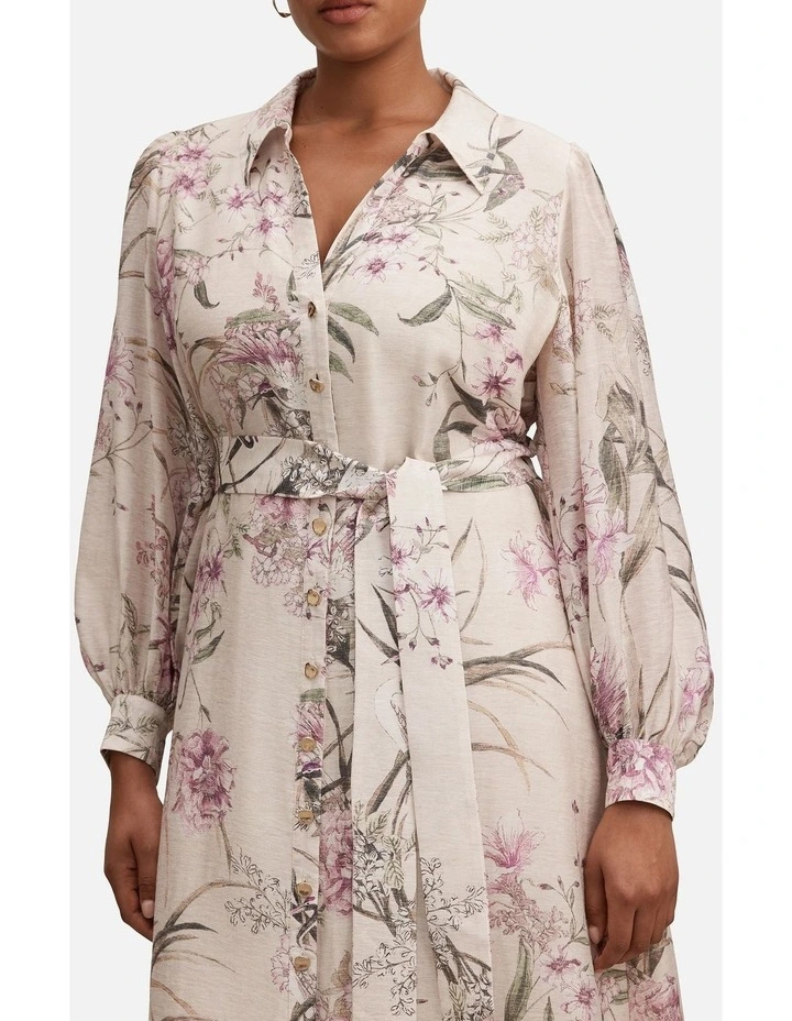 Hazel Shirt Midi Dress in Multi image 4