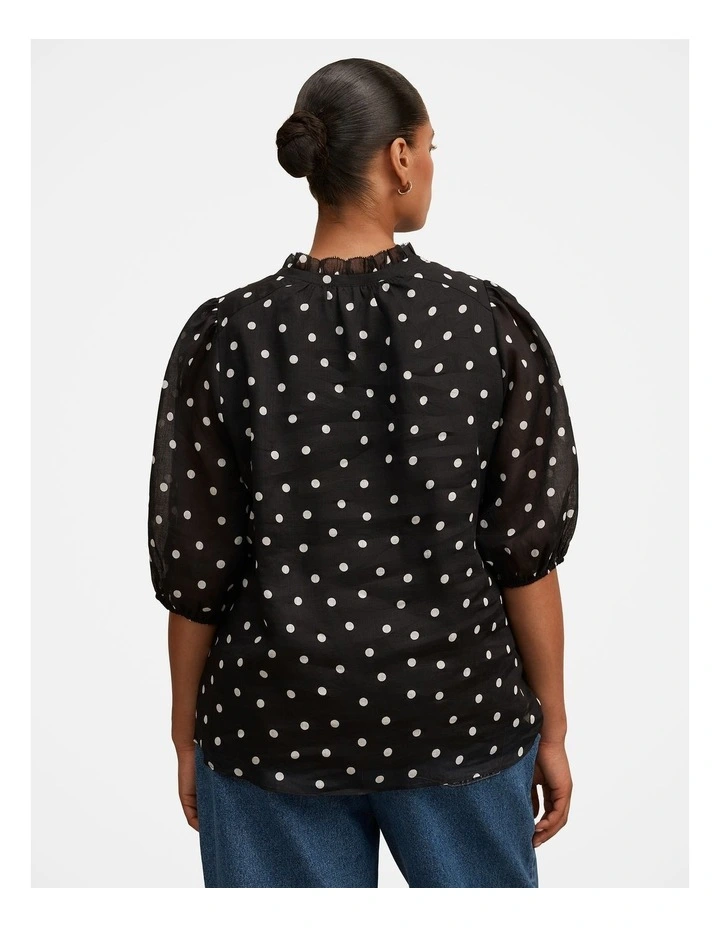 Helena Spot Blouse in Black image 2