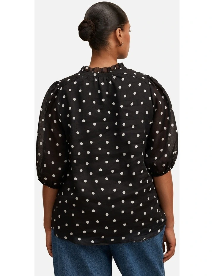 Helena Spot Blouse in Black image 2