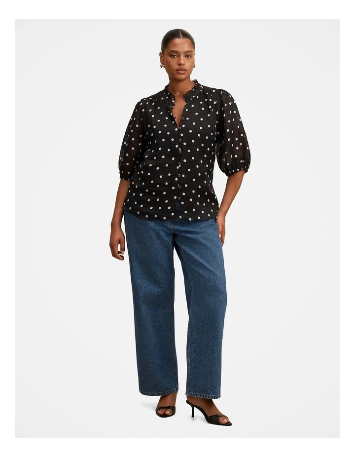 Helena Spot Blouse in Black image 5