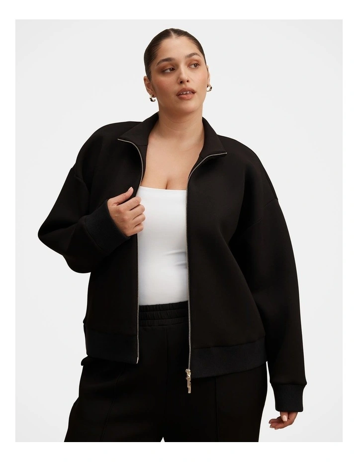 Hannah Zip Lounge Jacket in Black image 1