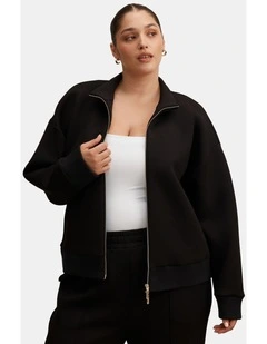 Hannah Zip Lounge Jacket in Black