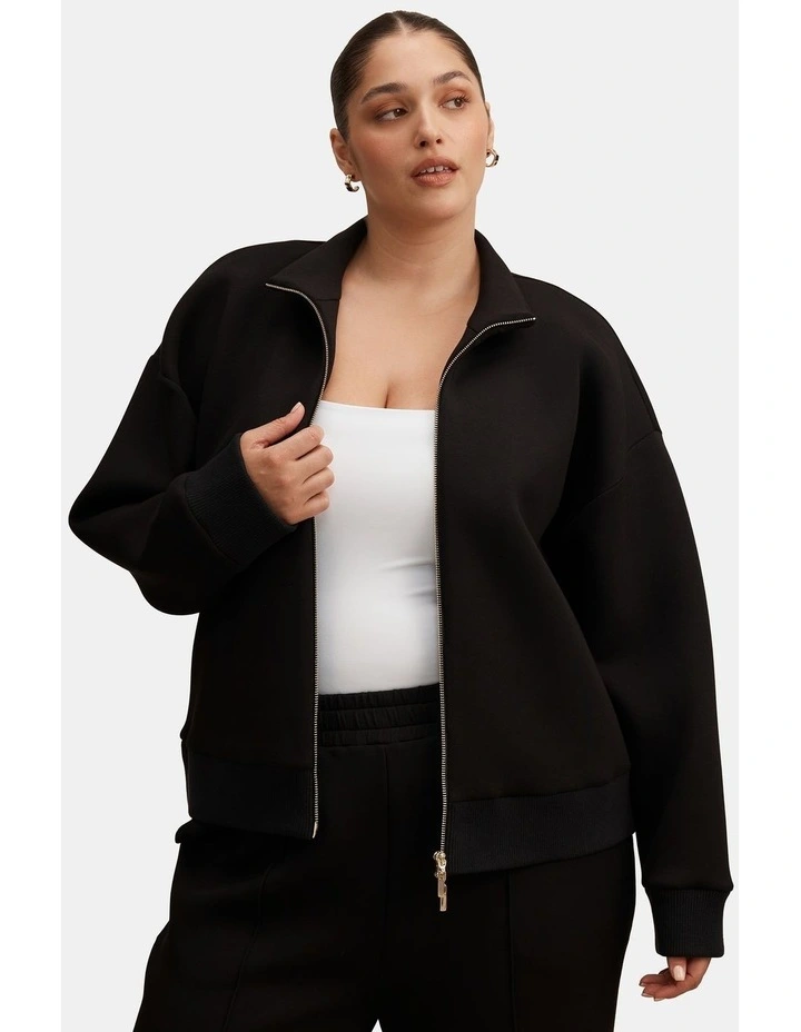 Hannah Zip Lounge Jacket in Black image 1