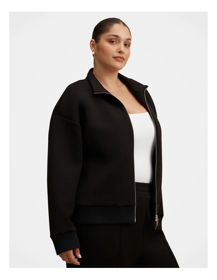 Hannah Zip Lounge Jacket in Black image 3