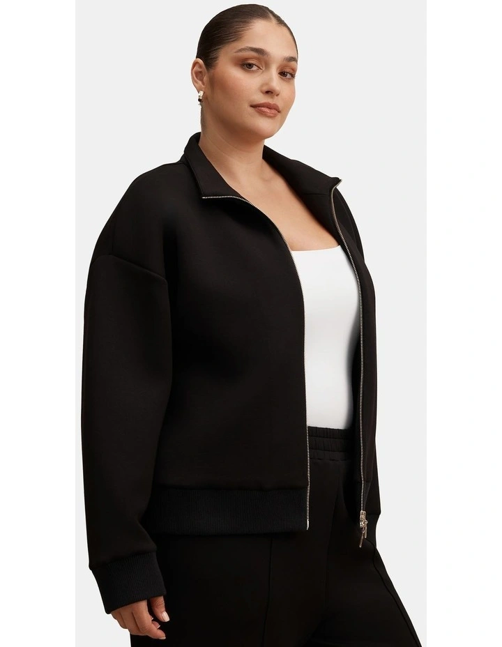 Hannah Zip Lounge Jacket in Black image 3