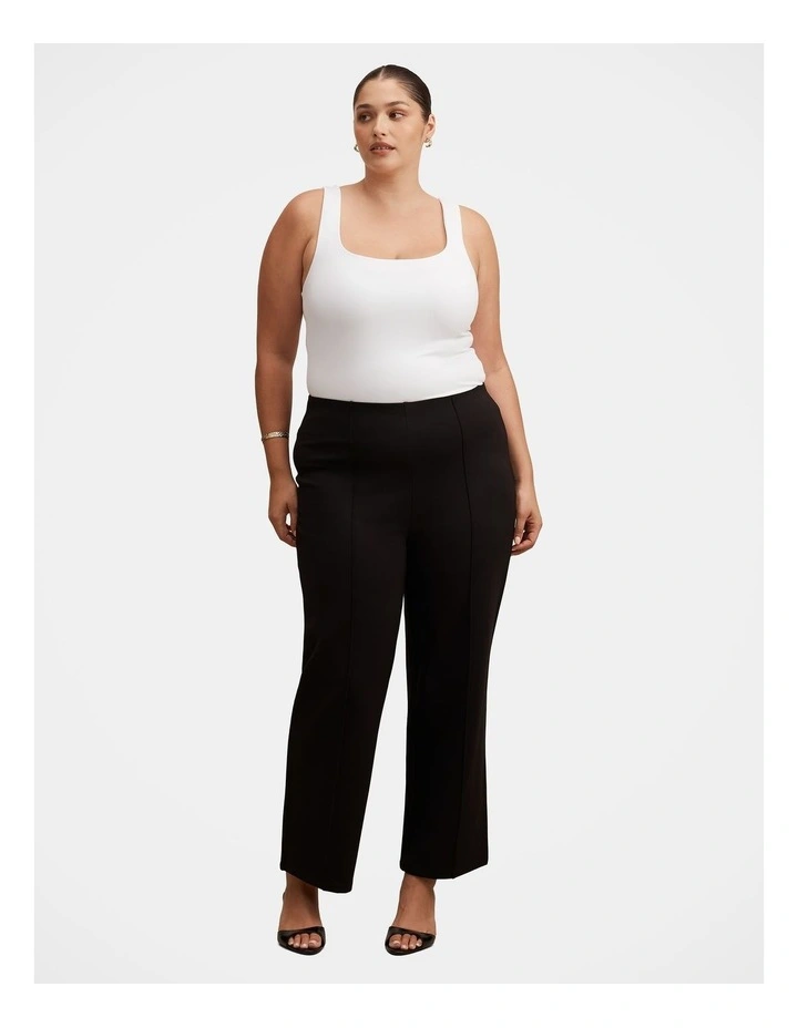 Piper Ponte Straight Leg Pants in Black image 5